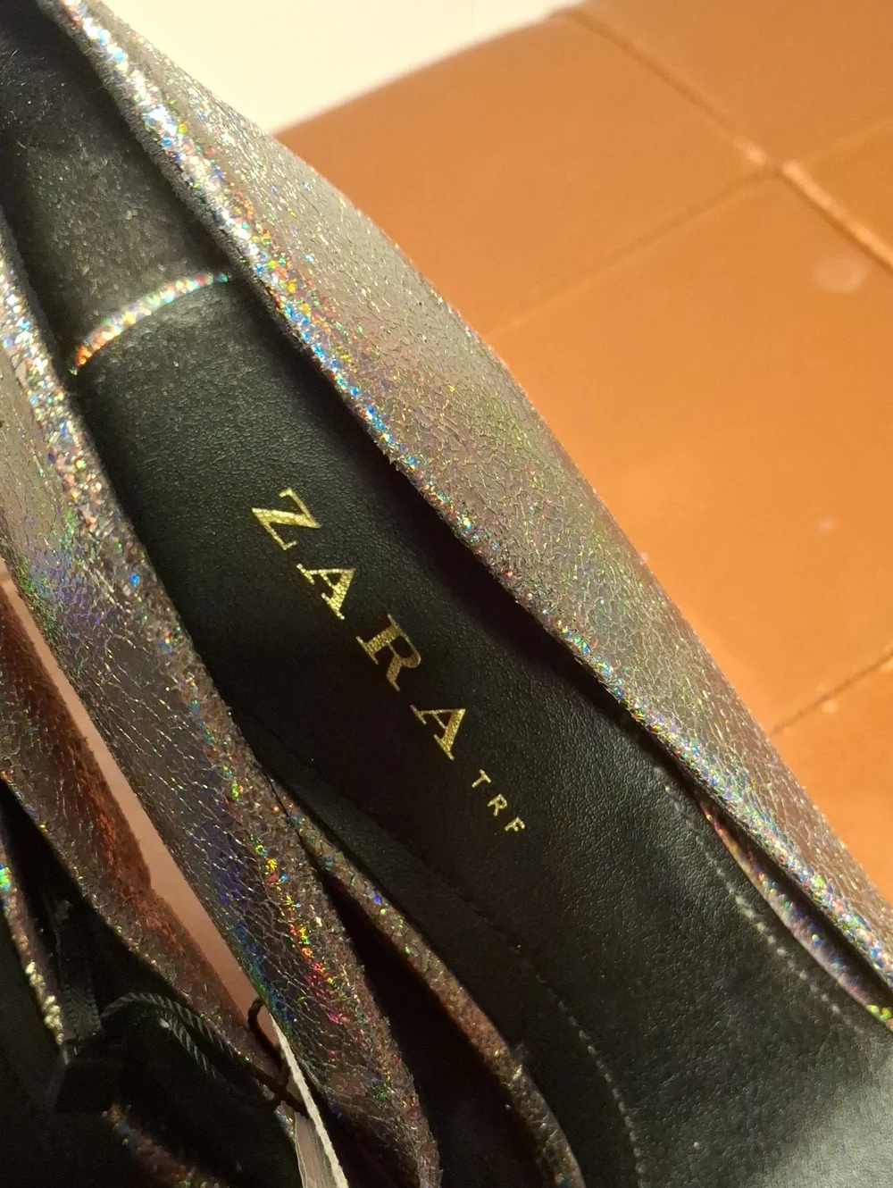 Zara Metallic Iridescent Pointed-Toe Pumps - Silver